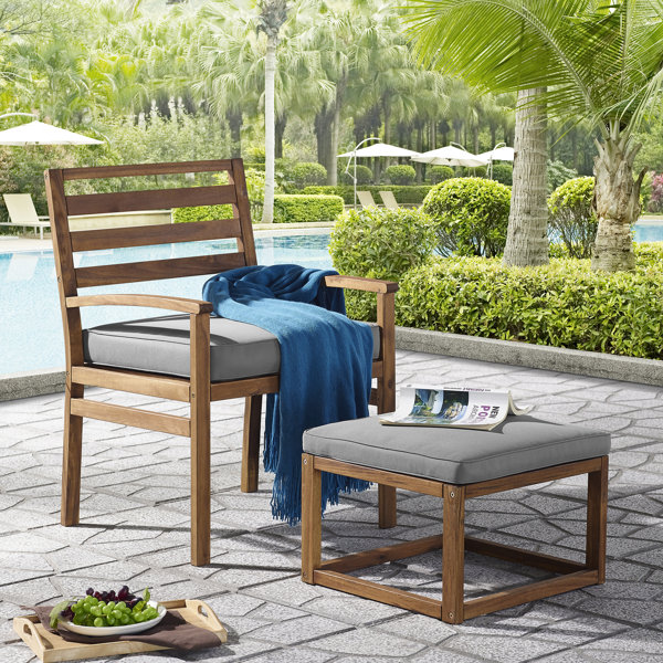 Union Rustic Lyall Patio Chair with Cushions and Ottoman & Reviews Wayfair